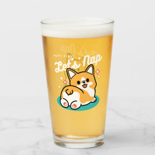 Corgi Butt and Nap Vibes – Cute Sleeping Dog Glass