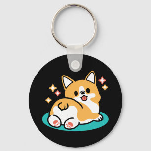 Corgi Butt and Nap Vibes – Cute Sleeping Dog Key Ring
