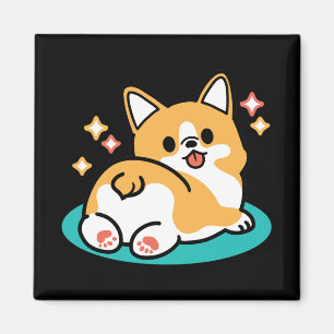 Corgi Butt and Nap Vibes – Cute Sleeping Dog Magnet