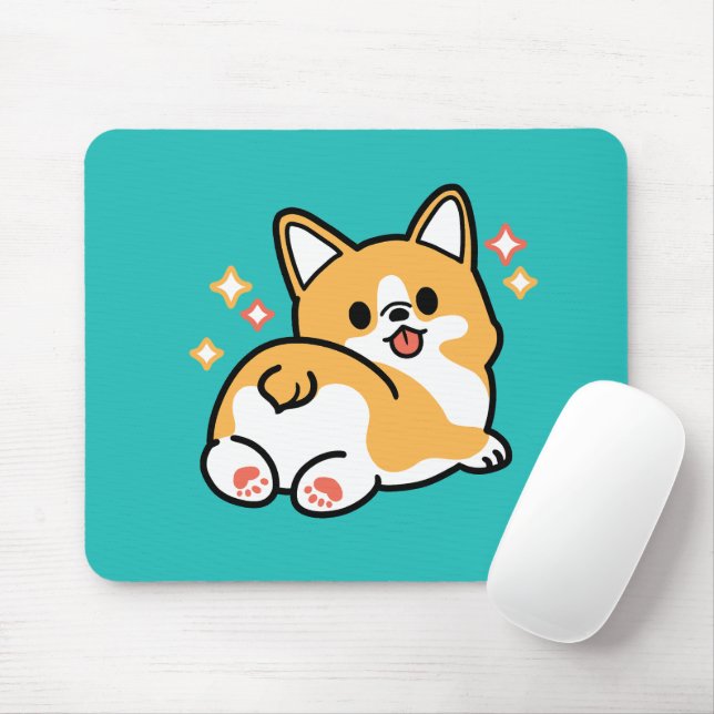 Corgi Butt and Nap Vibes – Cute Sleeping Dog Mouse Mat (With Mouse)