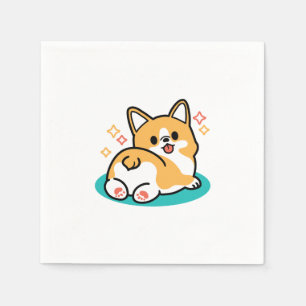 Corgi Butt and Nap Vibes – Cute Sleeping Dog Napkin