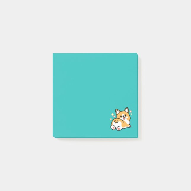 Corgi Butt and Nap Vibes – Cute Sleeping Dog Post-it Notes (Front)