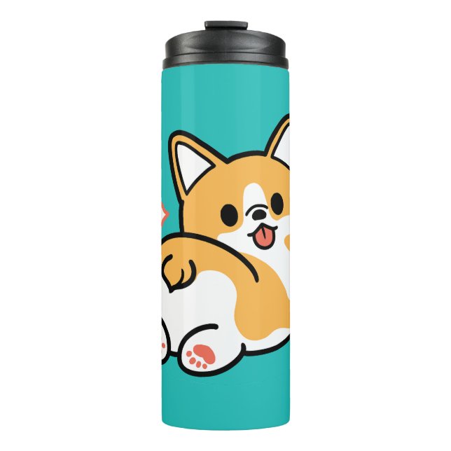 Corgi Butt and Nap Vibes – Cute Sleeping Dog Thermal Tumbler (Front)