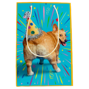 Corgi Butt Birthday Hat Medium Gift Bag