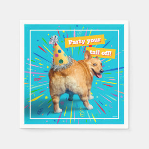 Corgi Butt Birthday Hat Napkin