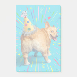 Corgi Butt Birthday Hat Post-it Notes