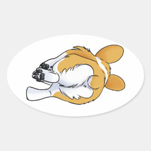 Corgi Butt Oval Sticker