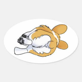 Corgi Butt Oval Sticker