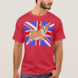 Corgi Butt Union Flag Queens Pet Puppy Dog Ma'am M T-Shirt