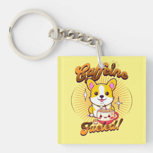 CORGI CAFFEINE FUELED! KEY RING