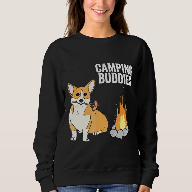 Corgi Camping Buddies Dog Camper Sweatshirt (Front)