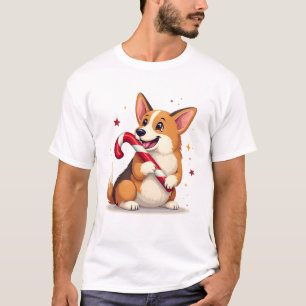 Corgi Candy Cane Joy T-Shirt