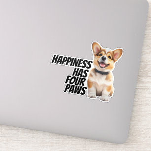 Corgi Car Decal – “Happiness Has Four Paws"