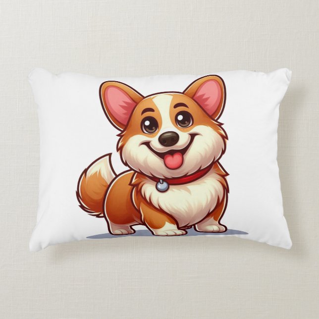 Corgi cartoon decorative cushion (Front)