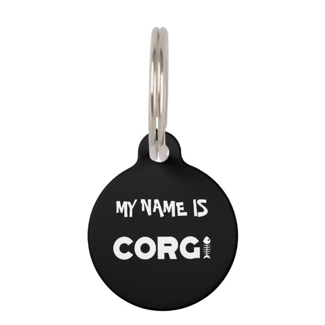 Corgi Cat Pet ID Tag (Front)