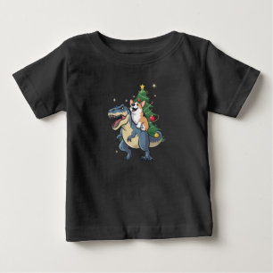 Corgi Christmas Dinosaur Tree Rex Holiday Xmas Baby T-Shirt