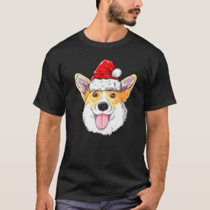 Corgi Christmas Dog Santa Hat Xmas Boys Kids Girls T-Shirt