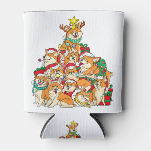 Corgi Christmas Dog Tree Dog Santa Xmas Gifts Can Cooler