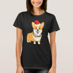 Corgi Christmas Dog With Santa Hat And Christmas L T-Shirt<br><div class="desc">Corgi Christmas Dog With Santa Hat And Christmas Lights</div>