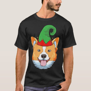 Corgi Christmas Elf Hat  Christmas Dog Holiday T-Shirt