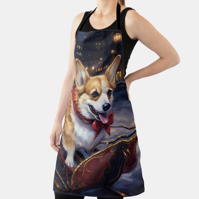Corgi Christmas Festive Season Apron (Insitu)