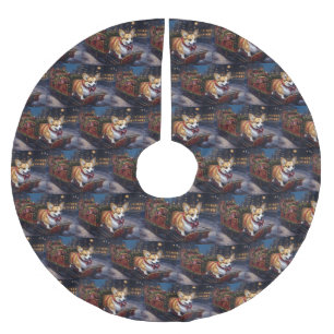 Corgi Christmas Festive Season Brushed Polyester Tree Skirt