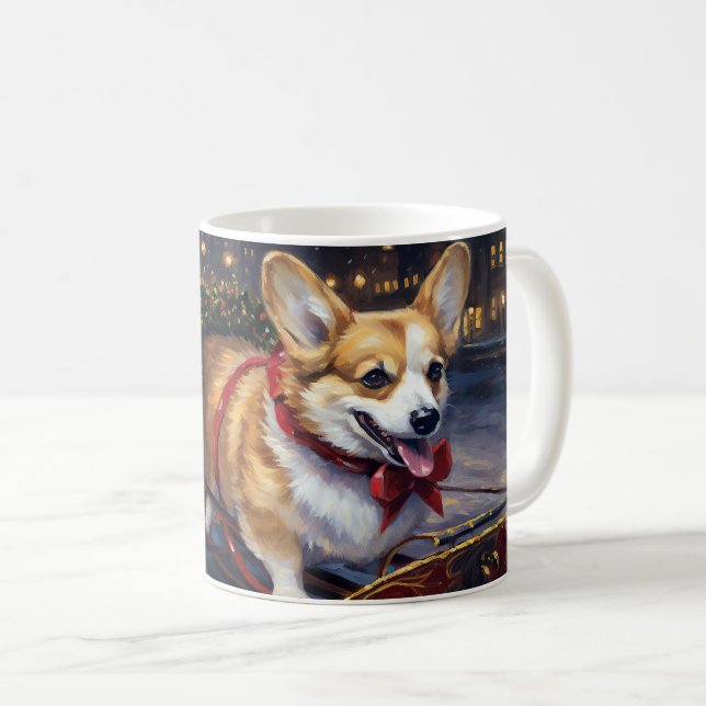 Corgi Christmas Festive Season Coffee Mug (Front Right)