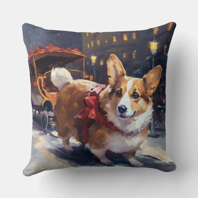Corgi Christmas Festive Season Cushion (Back)