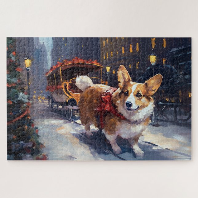 Corgi Christmas Festive Season Jigsaw Puzzle (Horizontal)