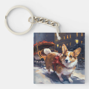 Corgi Christmas Festive Season Key Ring