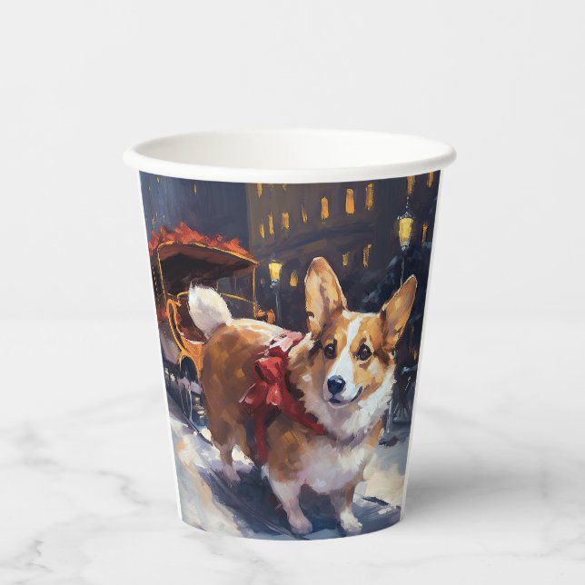 Corgi Christmas Festive Season Paper Cups (Front)