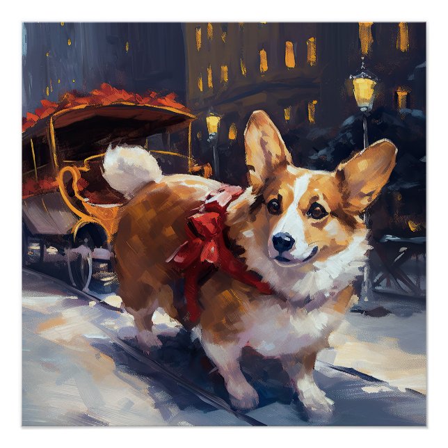 Corgi Christmas Festive Season Poster (Front)