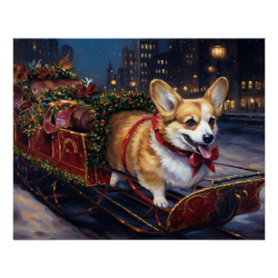 Corgi Christmas Festive Season Poster