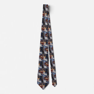 Corgi Christmas Festive Season Tie