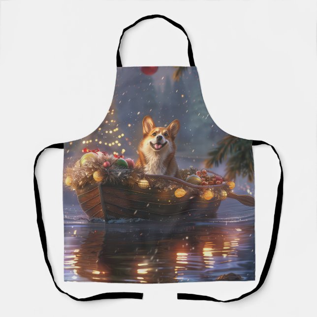 Corgi Christmas Festive Voyage Apron (Front)