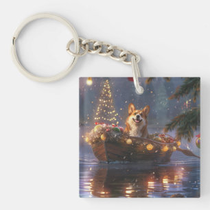 Corgi Christmas Festive Voyage Key Ring