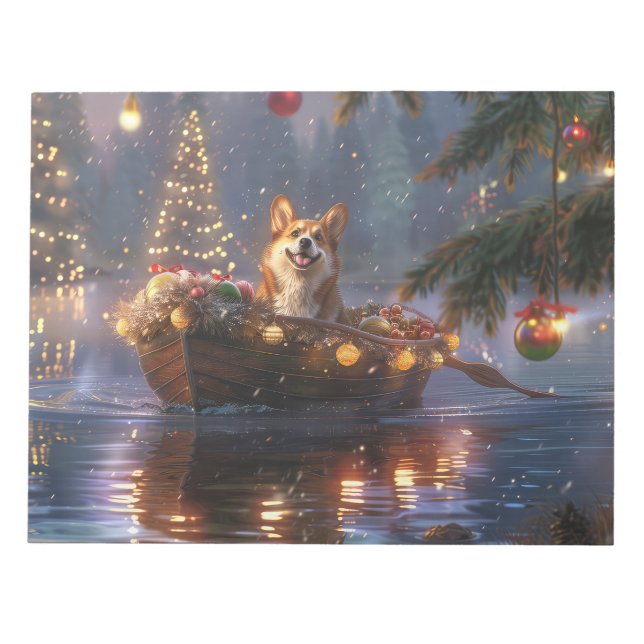 Corgi Christmas Festive Voyage Notepad (Front)
