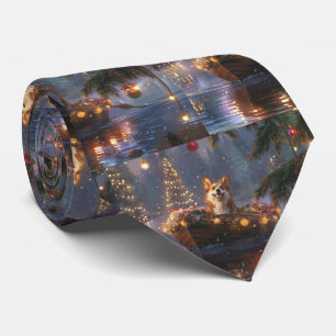 Corgi Christmas Festive Voyage Tie
