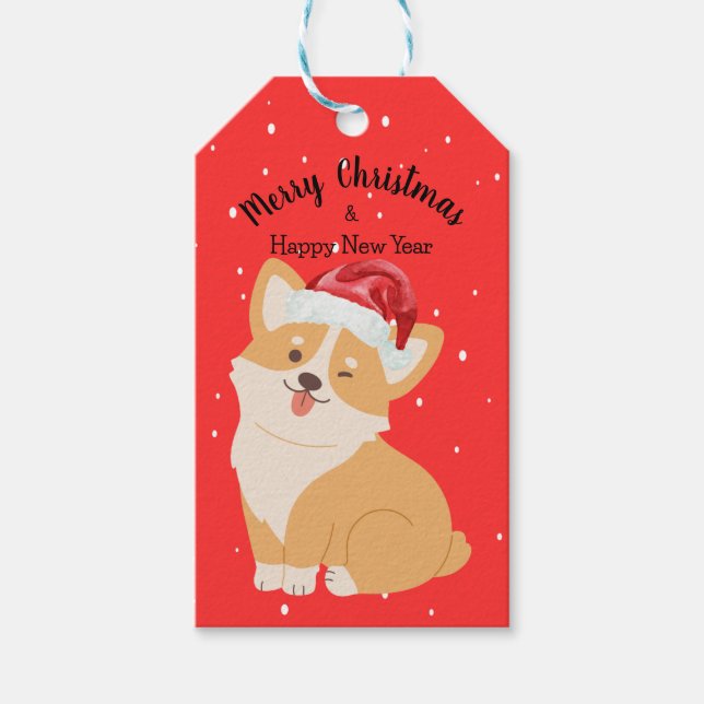 Corgi Christmas Gift Tag (Front)