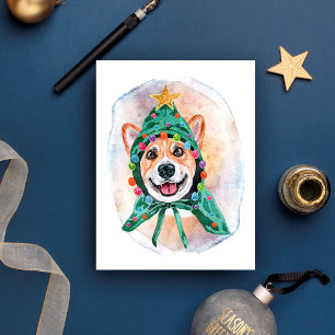 Corgi Christmas Gifts For Dogs Lovers Holiday Postcard