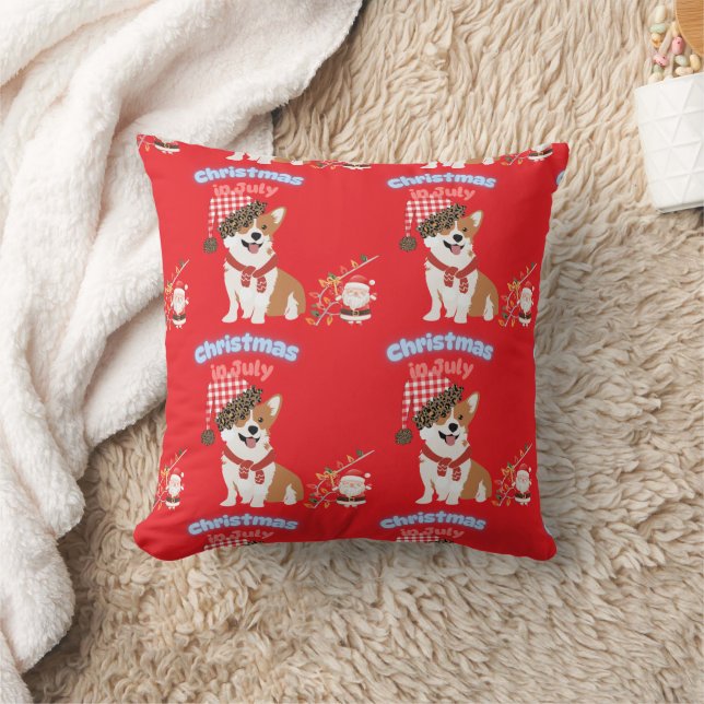 Corgi Christmas in July Ornament Cushion (Blanket)