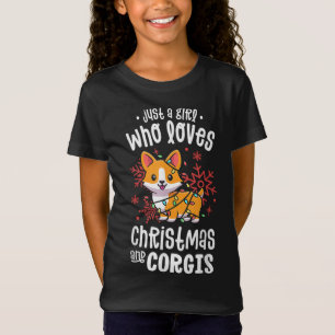 Corgi Christmas Just A Girl Who Loves Corgis Xmas T-Shirt