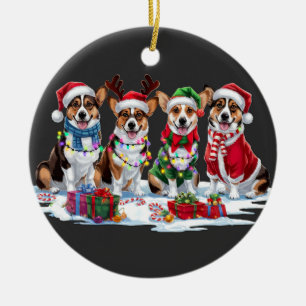 Corgi Christmas Lights - Adorable Design Ceramic Tree Decoration