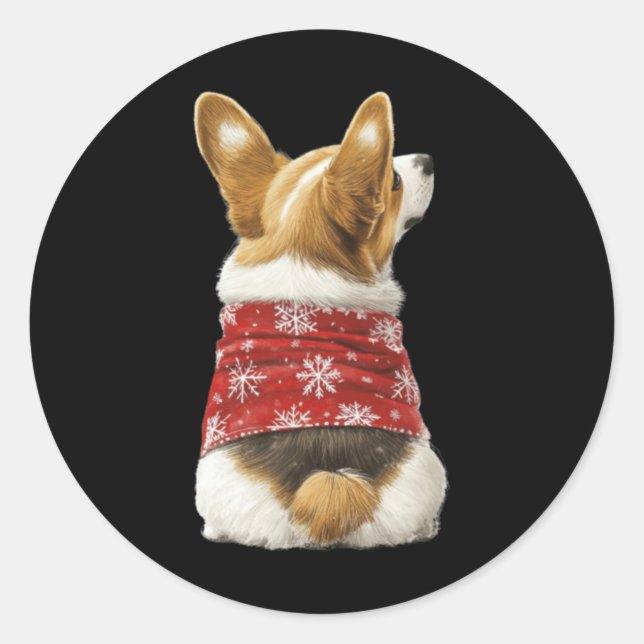 Corgi Christmas Lights Dog Lover Xmas Pajama Pullo Classic Round Sticker (Front)