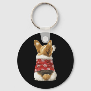 Corgi Christmas Lights Dog Lover Xmas Pajama Pullo Key Ring