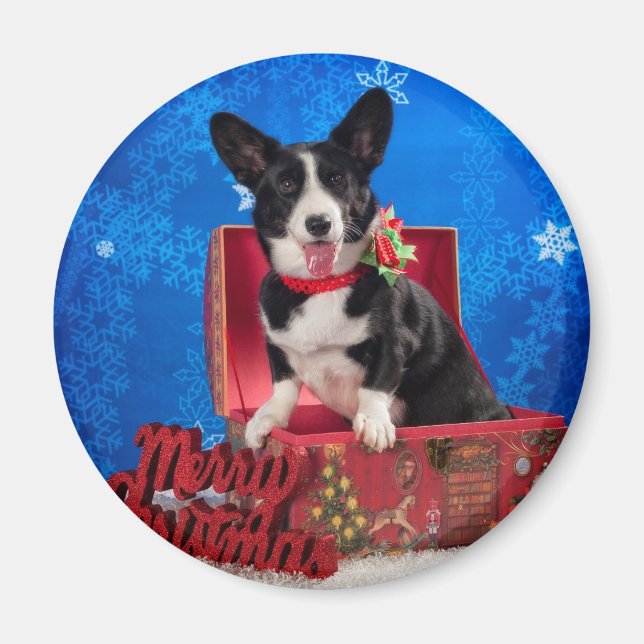 Corgi Christmas Magnet (Front)