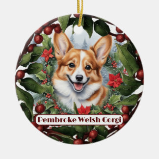 Corgi Christmas Ornament, Personalise Your Puppy's Ceramic Tree Decoration