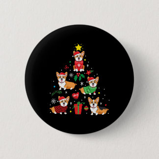 Corgi Christmas Ornament Tree 6 Cm Round Badge
