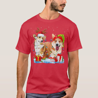 Corgi Christmas Reindeer Dog Lover mas holiday  T-Shirt