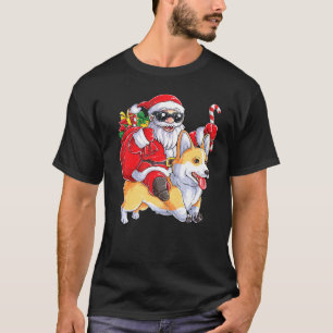 Corgi Christmas Santa Claus Riding Corgmas Dog Boy T-Shirt